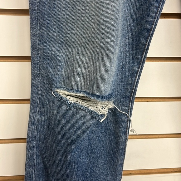 FRAME Le High Straight Jeans Distressed Raw Hem Arrington Wash, Size 28‎ - Picture 13 of 14